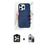 MARSİLYAN™- iPhone 15 Pro Max Kılıf Pusula Modern - Siyah Vanessa Magic Hayalet Cam + PVD Metal Kamera Lens - TU