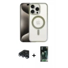 MARSİLYAN™- iPhone 15 Pro Max Kılıf Siluet Çizgi Serisi - Şeffaf 360 Full Body Arka Koruyucu + Raze Metal Kamera Lens - LT