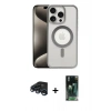 MARSİLYAN™- iPhone 15 Pro Max Kılıf Siluet Çizgi Serisi - Şeffaf 360 Full Body Arka Koruyucu + Raze Metal Kamera Lens - LT
