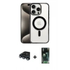 MARSİLYAN™- iPhone 15 Pro Max Kılıf Siluet Çizgi Serisi - Şeffaf 360 Full Body Arka Koruyucu + Raze Metal Kamera Lens - LT