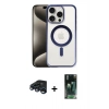 MARSİLYAN™- iPhone 15 Pro Max Kılıf Siluet Çizgi Serisi - Şeffaf 360 Full Body Arka Koruyucu + Raze Metal Kamera Lens - LT