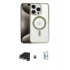 MARSİLYAN™- iPhone 15 Pro Max Kılıf Siluet Çizgi Serisi - Siyah Bilvis 0.18mm Plus Cam Ekran Koruyucu + Raze Metal Kamera Lens - TMGI