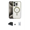 MARSİLYAN™- iPhone 15 Pro Max Kılıf Siluet Çizgi Serisi - Siyah Bilvis 0.18mm Plus Cam Ekran Koruyucu + Raze Metal Kamera Lens - LT