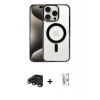 MARSİLYAN™- iPhone 15 Pro Max Kılıf Siluet Çizgi Serisi - Siyah Bilvis 0.18mm Plus Cam Ekran Koruyucu + Raze Metal Kamera Lens - TMGI