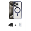 MARSİLYAN™- iPhone 15 Pro Max Kılıf Siluet Çizgi Serisi - Siyah Bilvis 0.18mm Plus Cam Ekran Koruyucu + Raze Metal Kamera Lens - TMGI