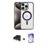 MARSİLYAN™- iPhone 15 Pro Max Kılıf Siluet Çizgi Serisi - Siyah Bilvis 5in1 3D Magic Cam Ekran Koruyucu + Raze Metal Kamera Lens - GS