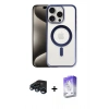 MARSİLYAN™- iPhone 15 Pro Max Kılıf Siluet Çizgi Serisi - Siyah Bilvis 5in1 3D Magic Cam Ekran Koruyucu + Raze Metal Kamera Lens - LT