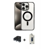 MARSİLYAN™- iPhone 15 Pro Max Kılıf Siluet Çizgi Serisi - Siyah Bilvis Hayalet Cam Ekran Koruyucu + Raze Metal Kamera Lens - LT
