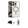 MARSİLYAN™- iPhone 15 Pro Max Kılıf Siluet Çizgi Serisi - Siyah Bilvis Hayalet Cam Ekran Koruyucu + Raze Metal Kamera Lens - SH