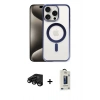 MARSİLYAN™- iPhone 15 Pro Max Kılıf Siluet Çizgi Serisi - Siyah Bilvis Hayalet Cam Ekran Koruyucu + Raze Metal Kamera Lens - SH