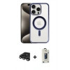 MARSİLYAN™- iPhone 15 Pro Max Kılıf Siluet Çizgi Serisi - Siyah Bilvis Hayalet Cam Ekran Koruyucu + Raze Metal Kamera Lens - TMGI