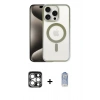 MARSİLYAN™- iPhone 15 Pro Max Kılıf Siluet Çizgi Serisi - Siyah Joko Magic 5D Cam + PVD Metal Kamera Lens - GS