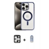 MARSİLYAN™- iPhone 15 Pro Max Kılıf Siluet Çizgi Serisi - Siyah Joko Magic 5D Cam + PVD Metal Kamera Lens - GS