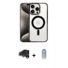 MARSİLYAN™- iPhone 15 Pro Max Kılıf Siluet Çizgi Serisi - Siyah Joko Magic 5D Cam + Raze Metal Kamera Lens - GS