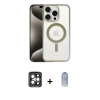 MARSİLYAN™- iPhone 15 Pro Max Kılıf Siluet Çizgi Serisi - Siyah Joko Magic 5D Cam + PVD Metal Kamera Lens - GI