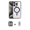 MARSİLYAN™- iPhone 15 Pro Max Kılıf Siluet Çizgi Serisi - Siyah Joko Magic 5D Cam + PVD Metal Kamera Lens - LT
