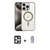 MARSİLYAN™- iPhone 15 Pro Max Kılıf Siluet Çizgi Serisi - Siyah Joko Magic 5D Cam + PVD Metal Kamera Lens - LT