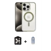 MARSİLYAN™- iPhone 15 Pro Max Kılıf Siluet Çizgi Serisi - Siyah Joko Magic 5D Cam + PVD Metal Kamera Lens - TU