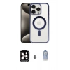 MARSİLYAN™- iPhone 15 Pro Max Kılıf Siluet Çizgi Serisi - Siyah Joko Magic 5D Cam + PVD Metal Kamera Lens - TU