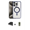 MARSİLYAN™- iPhone 15 Pro Max Kılıf Siluet Çizgi Serisi - Siyah Joko Magic 5D Hayalet Cam + Raze Metal Kamera Lens - GS