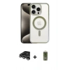 MARSİLYAN™- iPhone 15 Pro Max Kılıf Siluet Çizgi Serisi - Siyah Joko Magic 5D Hayalet Cam + Raze Metal Kamera Lens - GS