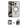 MARSİLYAN™- iPhone 15 Pro Max Kılıf Siluet Çizgi Serisi - Siyah Vanessa Magic Cam + PVD Metal Kamera Lens - GS