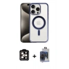 MARSİLYAN™- iPhone 15 Pro Max Kılıf Siluet Çizgi Serisi - Siyah Vanessa Magic Cam + PVD Metal Kamera Lens - TU
