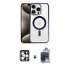 MARSİLYAN™- iPhone 15 Pro Max Kılıf Siluet Çizgi Serisi - Siyah Vanessa Magic Cam + PVD Metal Kamera Lens - GS