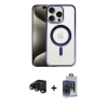 MARSİLYAN™- iPhone 15 Pro Max Kılıf Siluet Çizgi Serisi - Siyah Vanessa Magic Cam + Siyah Raze Metal Kamera Lens