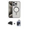 MARSİLYAN™- iPhone 15 Pro Max Kılıf Siluet Çizgi Serisi - Siyah Vanessa Magic Cam + Siyah Raze Metal Kamera Lens