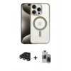 MARSİLYAN™- iPhone 15 Pro Max Kılıf Siluet Çizgi Serisi - Siyah Vanessa Magic Hayalet Cam + Raze Metal Kamera Lens - LT