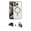 MARSİLYAN™- iPhone 15 Pro Max Kılıf Siluet Çizgi Serisi - Siyah Vanessa Magic Hayalet Cam + Raze Metal Kamera Lens - GS