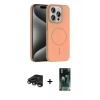MARSİLYAN™- iPhone 15 Pro Max Kılıf Siluet Doku Özel Seri - Şeffaf 360 Full Body Arka Koruyucu + Raze Metal Kamera Lens - TMGI