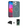 MARSİLYAN™- iPhone 15 Pro Max Kılıf Siluet Doku Özel Seri - Şeffaf 360 Full Body Arka Koruyucu + Raze Metal Kamera Lens - TMGI