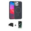 MARSİLYAN™- iPhone 15 Pro Max Kılıf Siluet Doku Özel Seri - Şeffaf 360 Full Body Arka Koruyucu + Raze Metal Kamera Lens - SH
