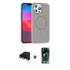 MARSİLYAN™- iPhone 15 Pro Max Kılıf Siluet Doku Özel Seri - Şeffaf 360 Full Body Arka Koruyucu + Raze Metal Kamera Lens - SH