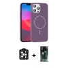 MARSİLYAN™- iPhone 15 Pro Max Kılıf Siluet Doku Özel Seri - Şeffaf 360 Full Body Arka Koruyucu + PVD Metal Kamera Lens - TU