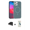 MARSİLYAN™- iPhone 15 Pro Max Kılıf Siluet Doku Özel Seri - Şeffaf Pasifik Cam Ekran Koruyucu + Gümüş Raze Metal Kamera Lens