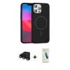 MARSİLYAN™- iPhone 15 Pro Max Kılıf Siluet Doku Özel Seri - Şeffaf Pasifik Cam Ekran Koruyucu + Raze Metal Kamera Lens - SH