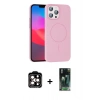 MARSİLYAN™- iPhone 15 Pro Max Kılıf Siluet Doku Özel Seri - Siyah 360 Mat Full Body Arka Koruyucu + PVD Metal Kamera Lens - TU