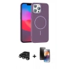 MARSİLYAN™- iPhone 15 Pro Max Kılıf Siluet Doku Özel Seri - Siyah 3D Antistatik Mat Seramik Nano Ekran Koruyucu + Raze Metal Kamera Lens - TMGI