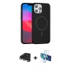 MARSİLYAN™- iPhone 15 Pro Max Kılıf Siluet Doku Özel Seri - Siyah 3D Antistatik Seramik Nano Ekran Koruyucu + Raze Metal Kamera Lens - TMGI