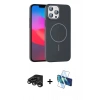 MARSİLYAN™- iPhone 15 Pro Max Kılıf Siluet Doku Özel Seri - Siyah 3D Antistatik Seramik Nano Ekran Koruyucu + Raze Metal Kamera Lens - TMGI