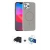 MARSİLYAN™- iPhone 15 Pro Max Kılıf Siluet Doku Özel Seri - Siyah 3D Antistatik Seramik Nano Ekran Koruyucu + Raze Metal Kamera Lens - LT