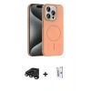 MARSİLYAN™- iPhone 15 Pro Max Kılıf Siluet Doku Özel Seri - Siyah Bilvis 0.18mm Plus Cam Ekran Koruyucu + Raze Metal Kamera Lens - TMGI