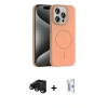 MARSİLYAN™- iPhone 15 Pro Max Kılıf Siluet Doku Özel Seri - Siyah Bilvis 0.18mm Plus Cam Ekran Koruyucu + Raze Metal Kamera Lens - SH