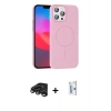 MARSİLYAN™- iPhone 15 Pro Max Kılıf Siluet Doku Özel Seri - Siyah Bilvis 0.18mm Plus Cam Ekran Koruyucu + Raze Metal Kamera Lens - TMGI