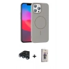 MARSİLYAN™- iPhone 15 Pro Max Kılıf Siluet Doku Özel Seri - Siyah Bilvis 3D Cam Ekran Koruyucu + Raze Metal Kamera Lens - LT