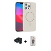 MARSİLYAN™- iPhone 15 Pro Max Kılıf Siluet Doku Özel Seri - Siyah Bilvis 3D Cam Ekran Koruyucu + Raze Metal Kamera Lens - LT