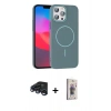 MARSİLYAN™- iPhone 15 Pro Max Kılıf Siluet Doku Özel Seri - Siyah Bilvis 3D Cam Ekran Koruyucu + Raze Metal Kamera Lens - LT